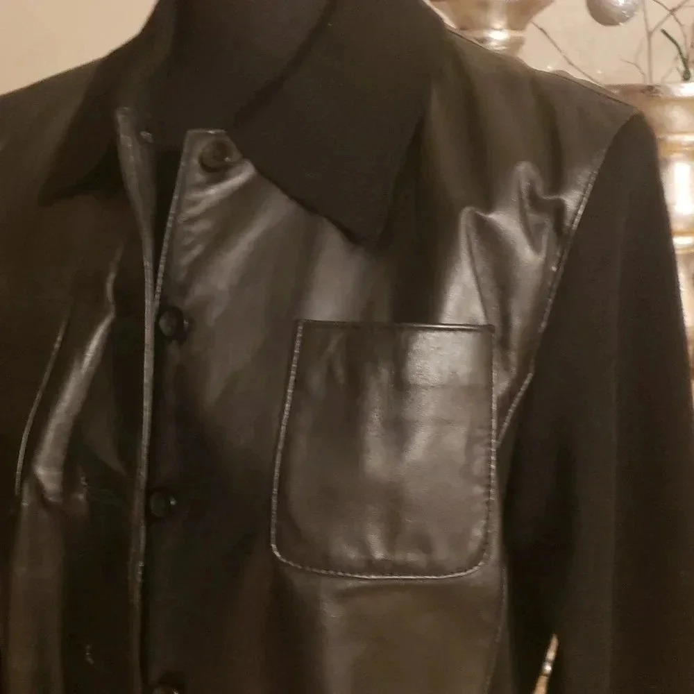 Peck & peck collection lamb leather/wool jacket size M - Picture 2 of 7